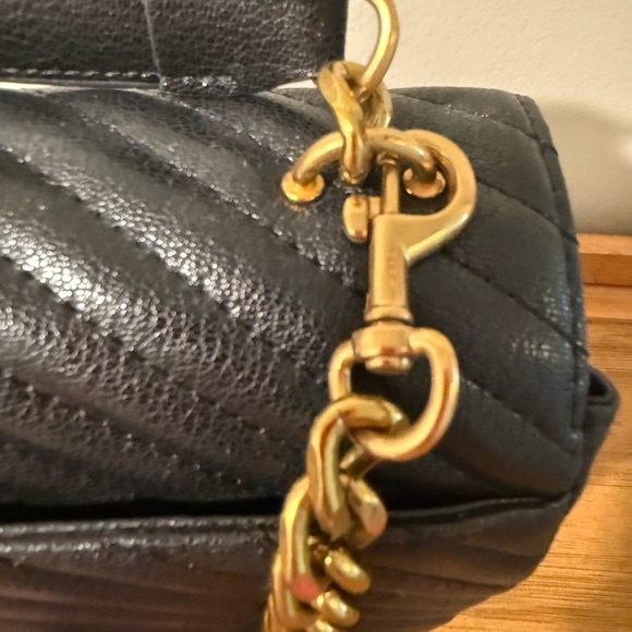 Saint Laurent Black Quilted Chevron Top-Handle Bag with Gold Hardware - Picture 3 of 15